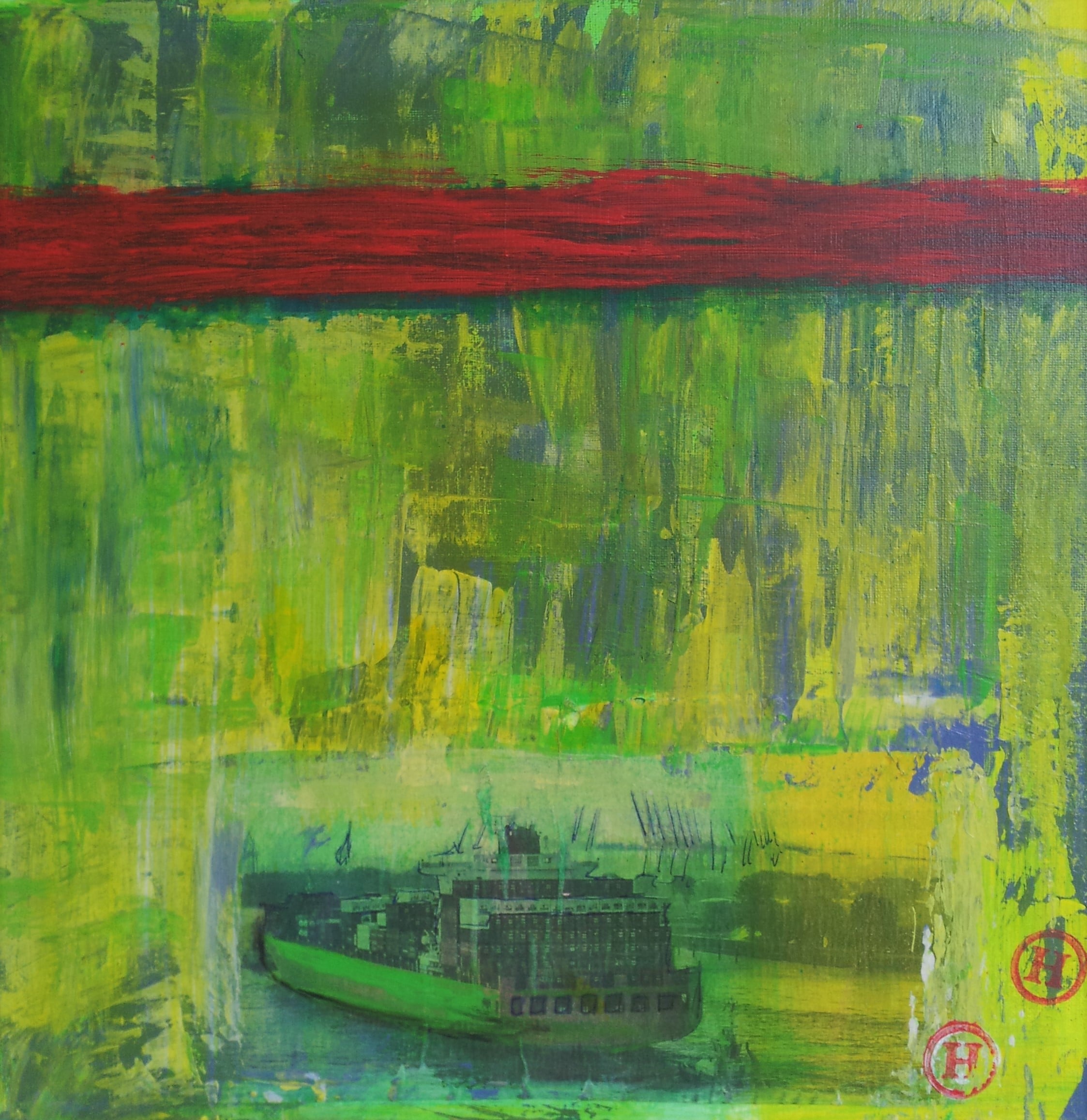 Hafenansicht - 30x30cm